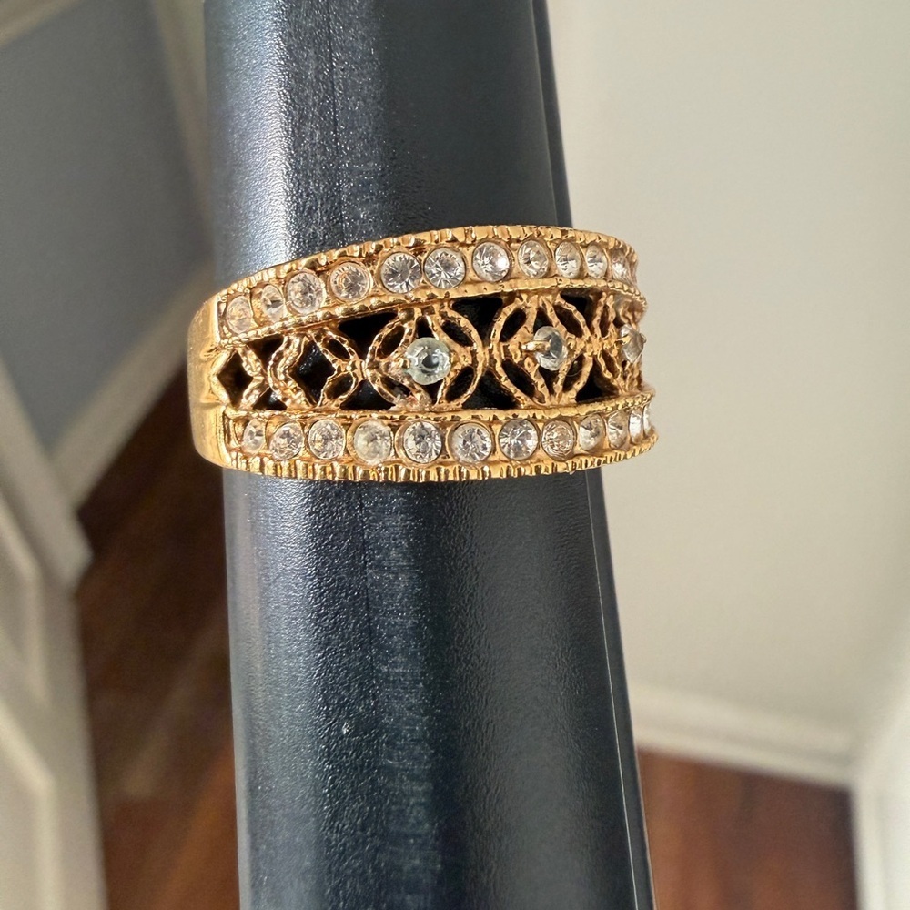 Elegant Vintage 14k Gold Electroplated Women's Ring